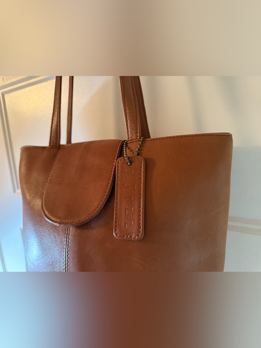 Classic “J. Jill” Leather Tote Bag - Tan